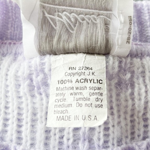 Dreamy vintage purple pastel knit crewneck sweater - Picture 4 of 4